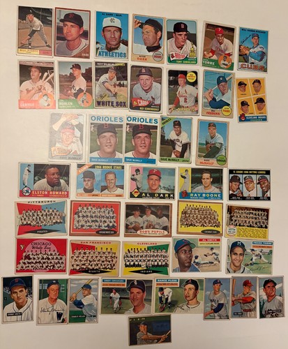 1950s 1960s All Brands Baseball Card Lot Collection of 80 Low Grade Cards Stars - Picture 2 of 2