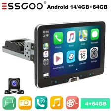 10" Single DIN Car Stereo Radio Rotatable Apple CarPlay Android Auto WiFi Camera