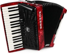 Hohner Bravo III 72 Chromatic Piano Key Accordion - Pearl Red