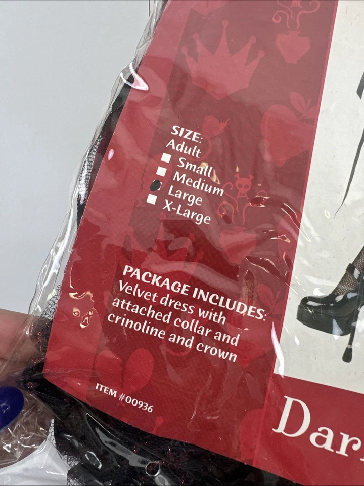 Fantasia California Rainha de Copas Negra Vestido Curto Tule Feminino Grande - Imagem 3 de 4