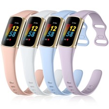 Slim Silicone Bands for Fitbit Charge 5/6 - 4...