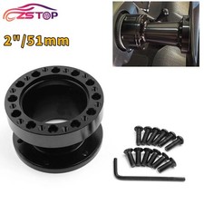 Black 2in51mm Universal Aluminum Spacer For Steering Wheel Hub Adapter Boss Kit