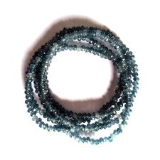 Blue Sapphire Faceted Rondelle Beads . Gemstone Beads . Blue Sapphire Beads