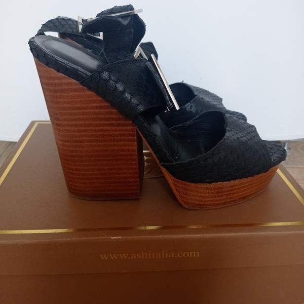Women Ash Heels Black Leather 40
