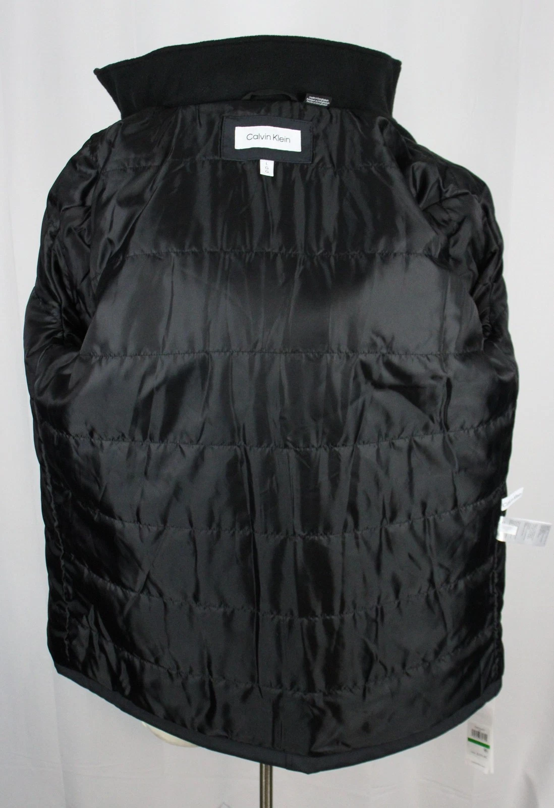 Calvin Klein Infinite Stretch Jacket Mens L Iron Grey Hooded Bib Coat CM024493 image 8
