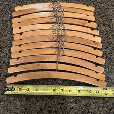 12 Twelve 12" Rounded Wooden Kids Hangers with Natural Finish