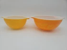 Pyrex #442 Orange Yellow Daisy Sunflower Cinderella 1.5 qt Mixing Bowl & #441
