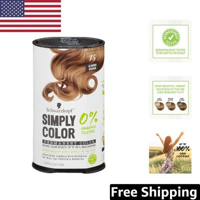 7.5 Almond Brown Hair Dye, No Ammonia or Silicone - Dermatologist Approved Color