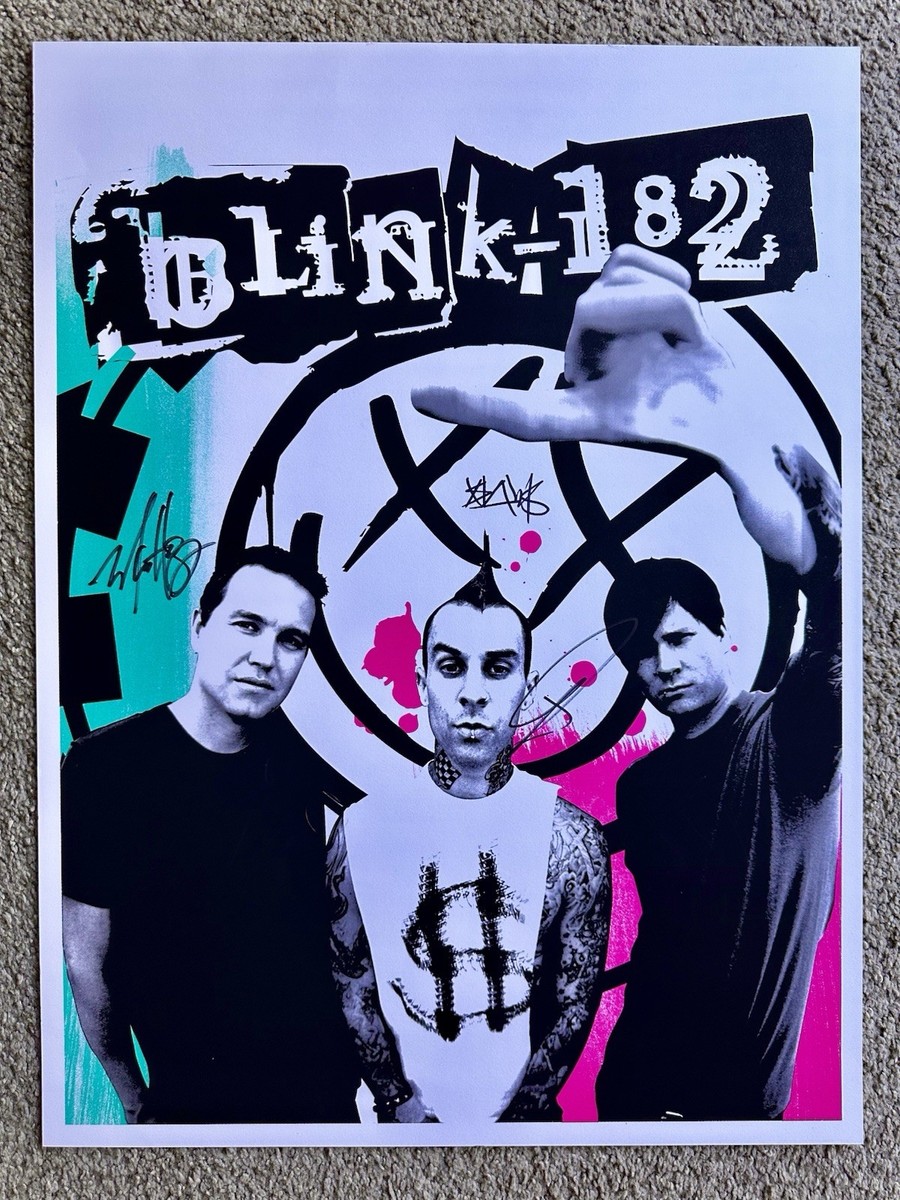 Blink 182 SIGNED Poster Lithograph VIP 10 Year Anniversary