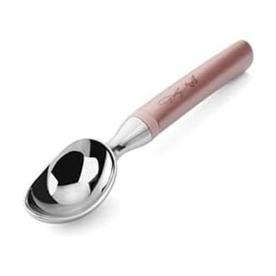 Ice Cream Scoop, Blush Stainless Steel Head with Ergonomic Weighted Handle,