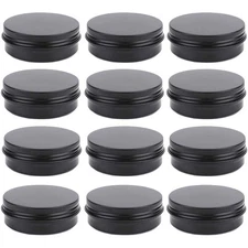 12 Pack 2oz Round Aluminum Tin Jars Cosmetic Sample Empty Containers with Lids