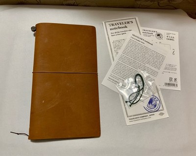 Traveler s Notebook 9'' by 5'' Camel Color Leather Journal - Japan - Unused