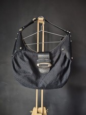 GUESS Borsa da spalla donna nera monogram jacquard mezzaluna zip argento
