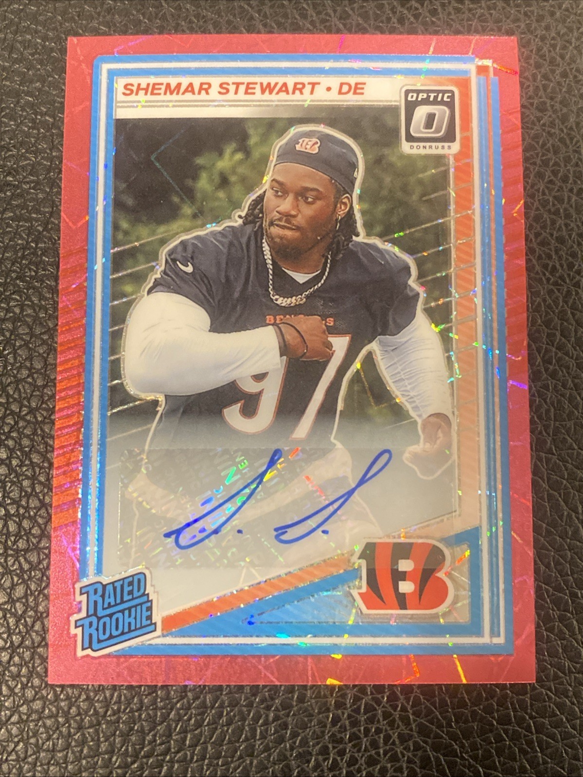 2025 Panini Donruss Optic Shemar Stewart Pink Velocity Rookie Auto /75 #260