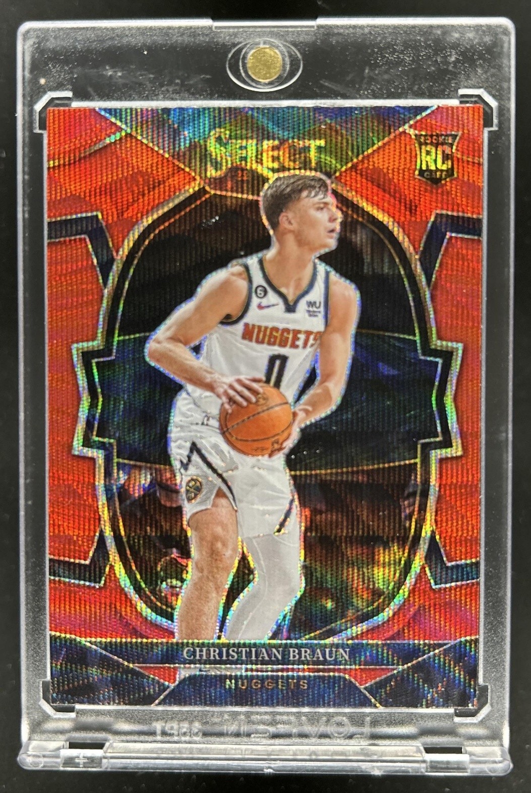 2022-23 Select Christian Braun RC Red Wave Prizm Concourse #85 Nuggets
