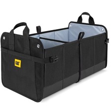 Cat FlexTrunk Car Trunk Organizer Collapsible Dual-Compartment Black
