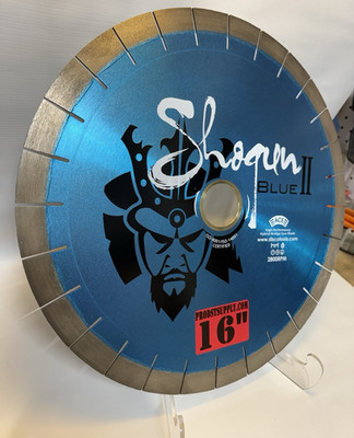 Shogun Blue II 16 in Segmented Diamond Saw Blade, Blue/Silver/Black