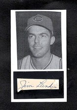 1966 JIM LANDIS CLEVELAND INDIANS  AUTOGRAPHED 3X5 CARD W/PHOTO d.2017