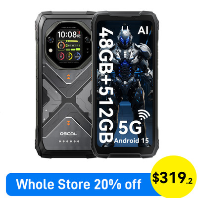 Blackview OSCAL TANK 1 5G AI Rugged Smartphone 48GB+512GB 6.7'' 2.4K 20000mAh NFC