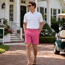 Peter Millar Crown Sport Men s Pink Golf Shorts Size 34 Stretch Preppy Raspberry