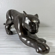 Vintage Royal Haeger Pottery Metallic Bronze Ceramic Stalking Panther 27” Rare