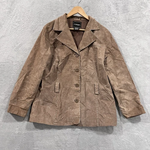Outbrook Jacket Womens M 8/10 VTG Leather Button Lined Western Boho Cowgirl