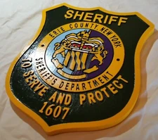 Sheriff Erie County 3D routed patch plaque wood Sign Custom