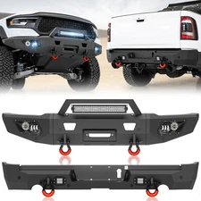 For 2021-2024 Dodge Ram 1500 TRX Front /Rear Bumper W/ Sensor Holes &LED Lights