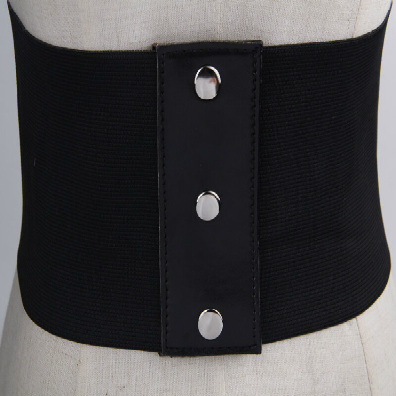 Cintura Elastica Vintage Donna - Cinch Con Bottoni A Pressione Nero Taglia Unica - Foto 13