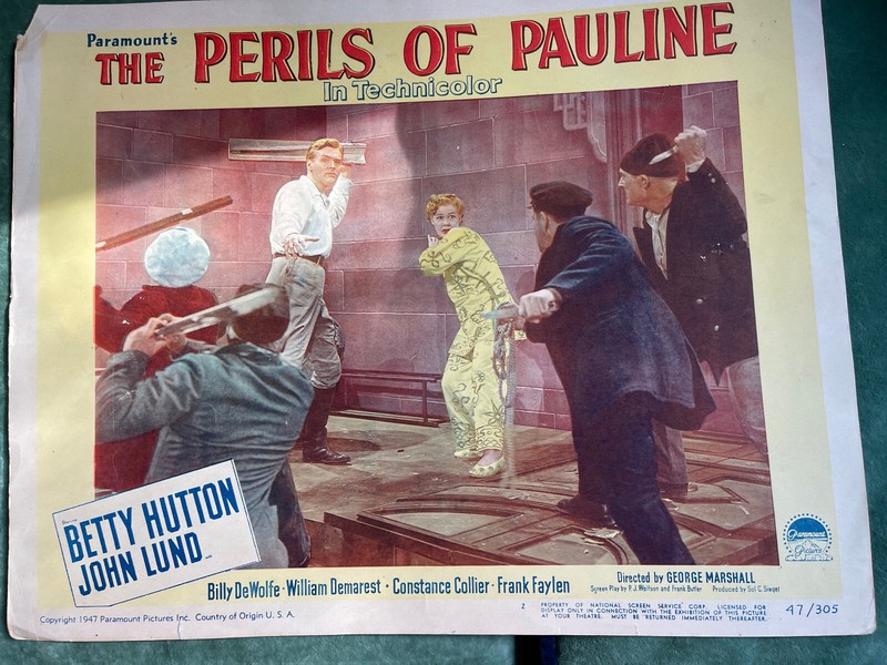 The Perils of Pauline Lobby Card 1947 BETTY HUTTON John Lund Pearl White bio
