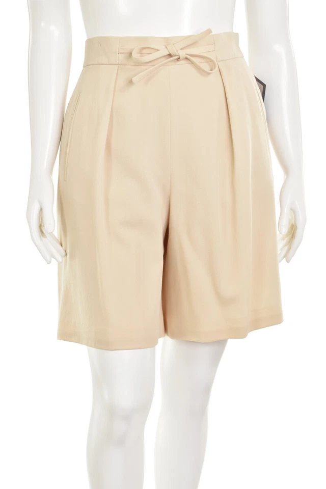 Pantalones Cortos para Caminar Escada Margaretha Ley Marfil Cintura Alta Lana talla 40 DE/10 EE. UU. Foto 2 de 3