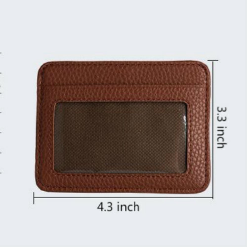 Men Women Leather Slim Credit Card Holder Wallet ID Window Front Pocket - Picture 2 of 11