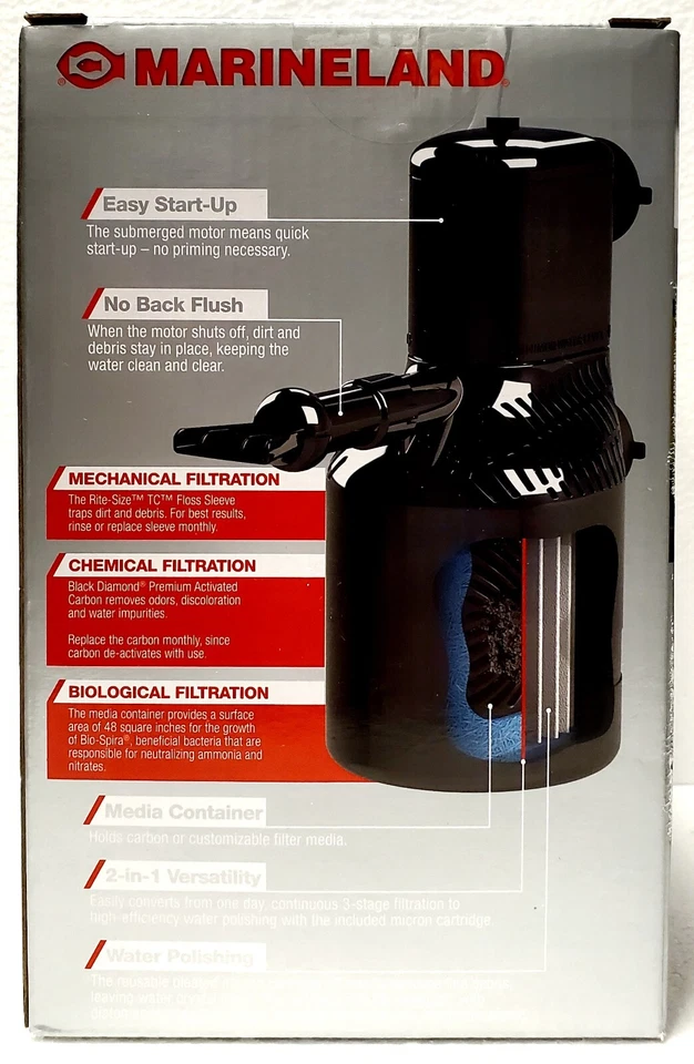 MARINELAND MAGNUM 200 Polishing Internal Canister Power Filter Up To 60 Gallon - Image 2 of 4