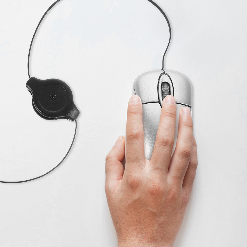 Set of 2 Travel Retractable Cord Mouse Mini Laptop Computer Optical eBay