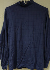 Land's End Womens Small 6-8 Purple Check Mock Neck Long Sleeve Made In USA Top