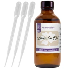 4 fl oz GreenHealth Lavender Essential Oil w/ 3 Free Droppers