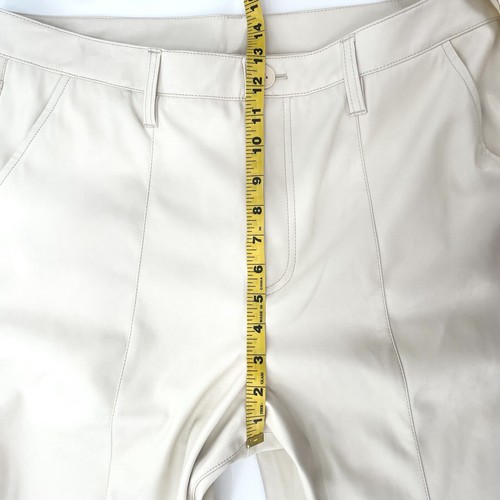 Kut From The Kloth Ellery Ankle Flare Ivory Faux Leather Pants Size 16 High Rise - Picture 5 of 6