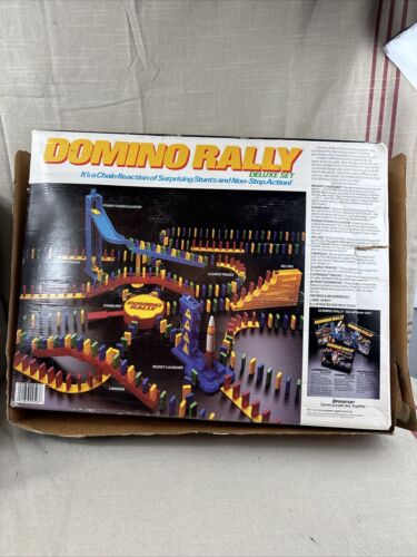 Vintage Pressman Game Domino Rally Chain Reaction Stunts w/ Instruction Book Box - Picture 2 of 23