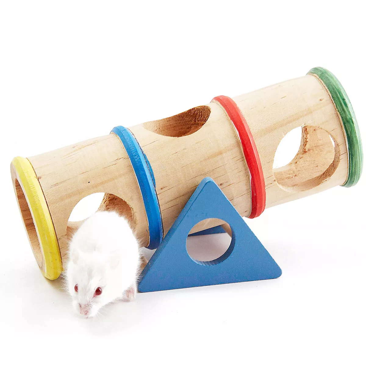 Gerbil Funny Climbing Wooden Gym Exercise Hamster Toys Seesaw Hideout Tunnel
