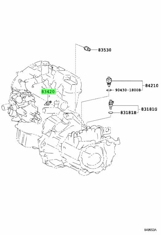 MONTAJE DE CALIBRE GENUINO TOYOTA, TRANSMISOR DE TEMPERATURA DEL AGUA 83420 - 20020 Foto 3 de 3