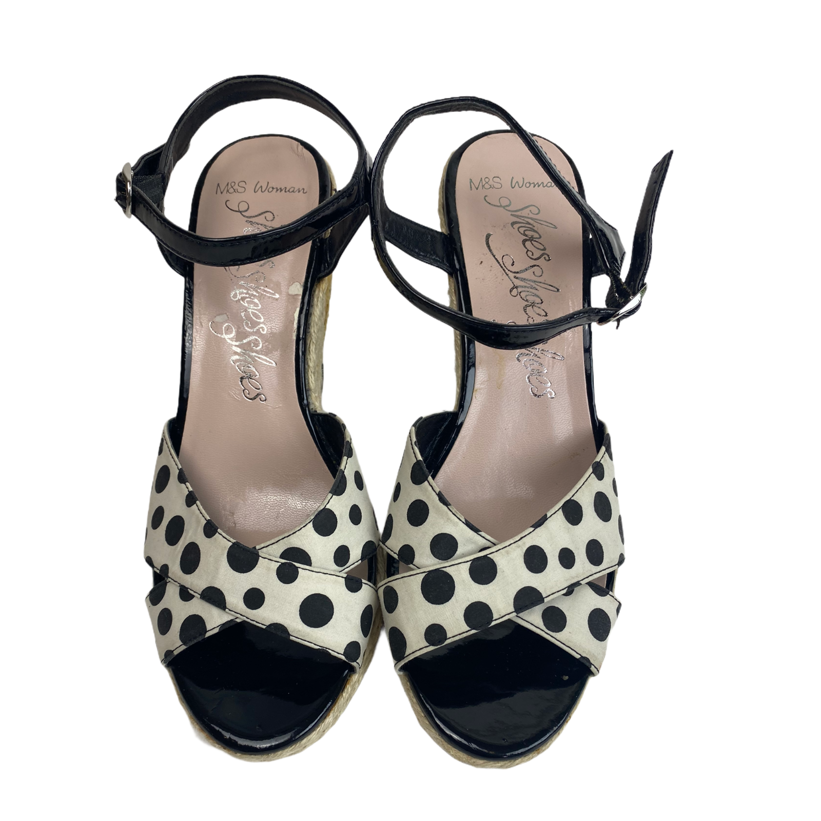 MARKS AND SPENCER Ladies Womens Sandals Size UK 5.5 EU 39 Black White