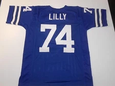 UNSIGNED CUSTOM Sewn Stitched Bob Lilly Blue Jersey - M, L, XL, 2XL