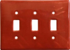 TalaMex Mexican Ceramic Wall Plate Terracotta Triple Toggle  Switch Plate