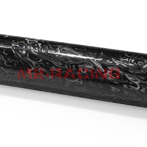 PET Damascus Steel Forged Carbon Fiber Satin Black Car Vinyl Decal Sticker Film - 第 3/12 張圖片