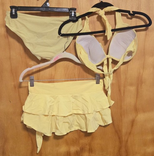 YELLOW FASHION GIRL SWIMWEAR 3PC - Picture 2 of 5