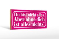 Holzschild Spruch 27X10 Cm Du Bist Nicht Alles Aber Ohne Deko Schild Wooden Sign