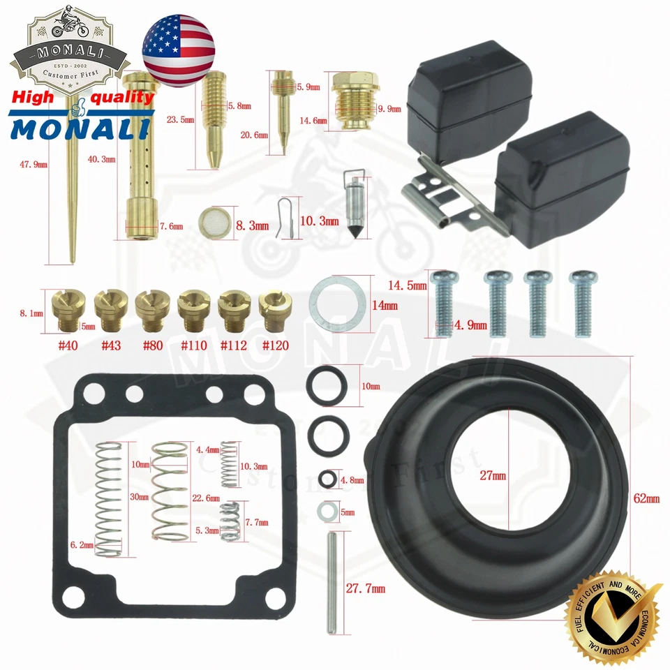 US Stock- For 1980 1981 1982 1983 Yamaha Maxim 650 XJ650 Carburetor Repair Kit Foto 2 de 4