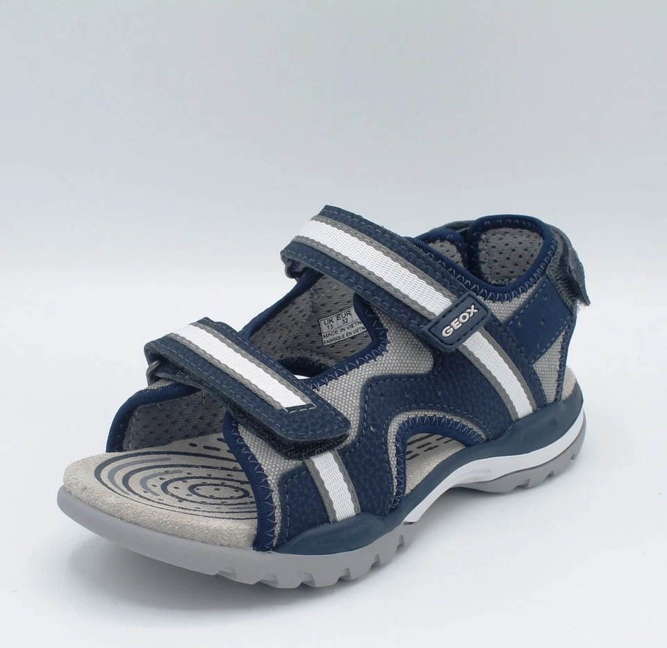 Geox Borealis J720RB Junior Sandals with Fabric and Leather Straps Blue - Image 3 of 4