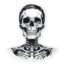 Skeleton Skull, Vinyl Decal Sticker, Indoor Outdoor, 3 Sizes, 9108