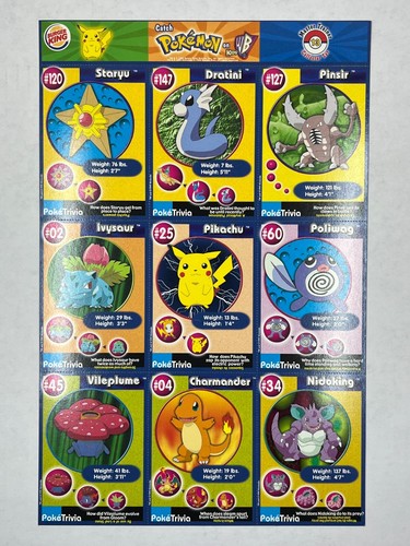 Juego de cartas Pokémon Burger King 1999 hojas sin cortar casi completo - 17 de 20 - Imagen 14 de 21
